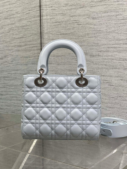 Dior 2026 Bow Lady Dior Glacier Blue Cannage Lambskin 286617