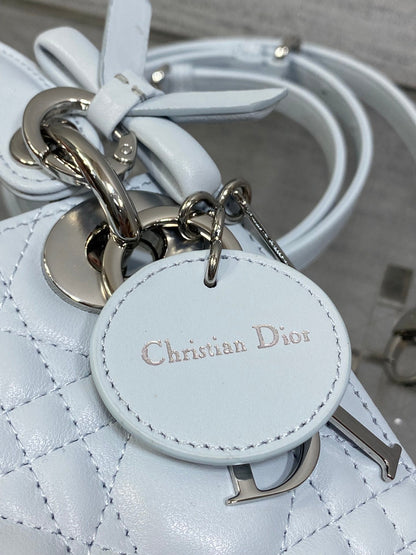Dior 2026 Bow Lady Dior Glacier Blue Cannage Lambskin 286617