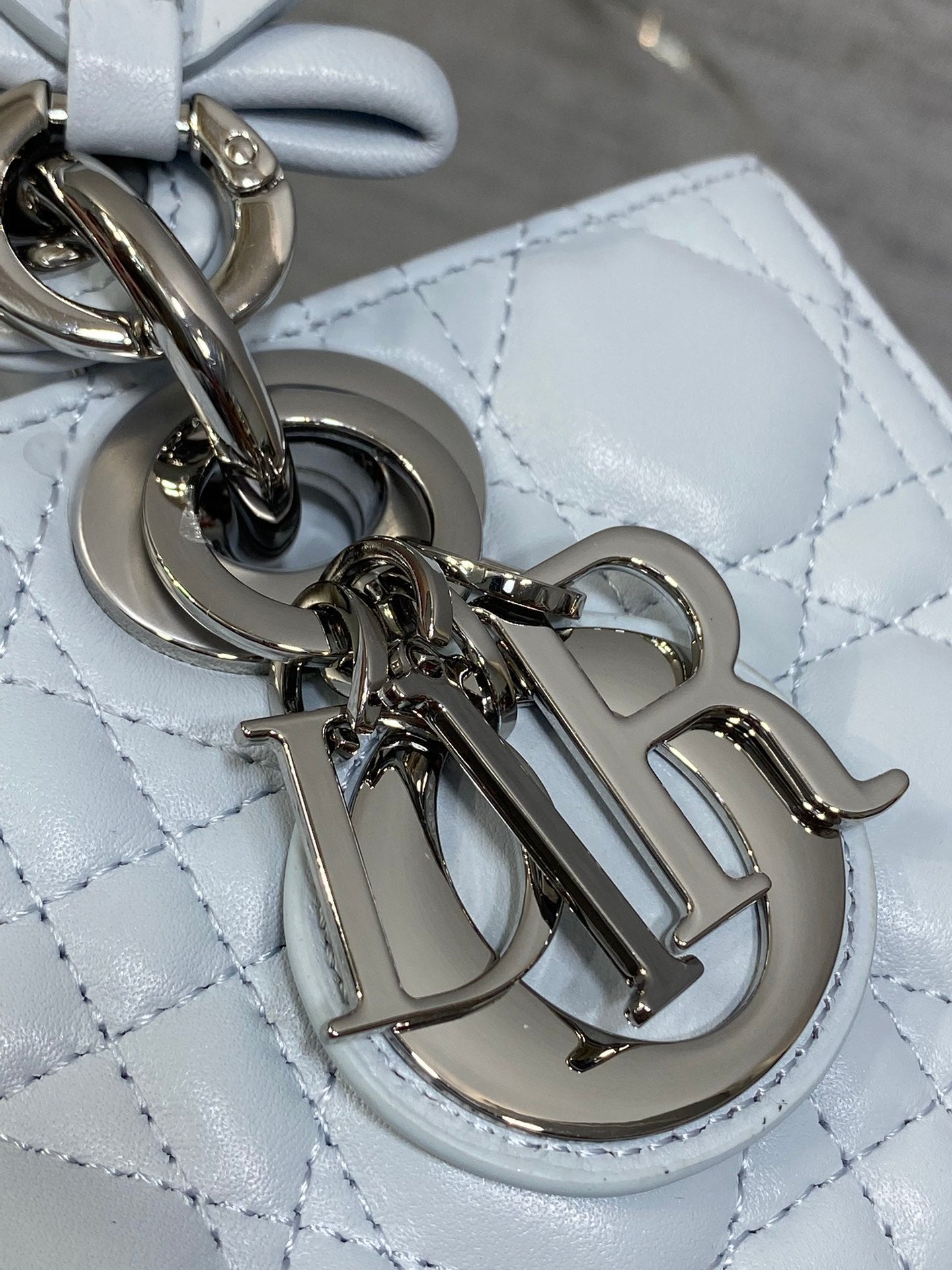 Dior 2026 Bow Lady D-Joy Glacier Blue Cannage Lambskin 286621