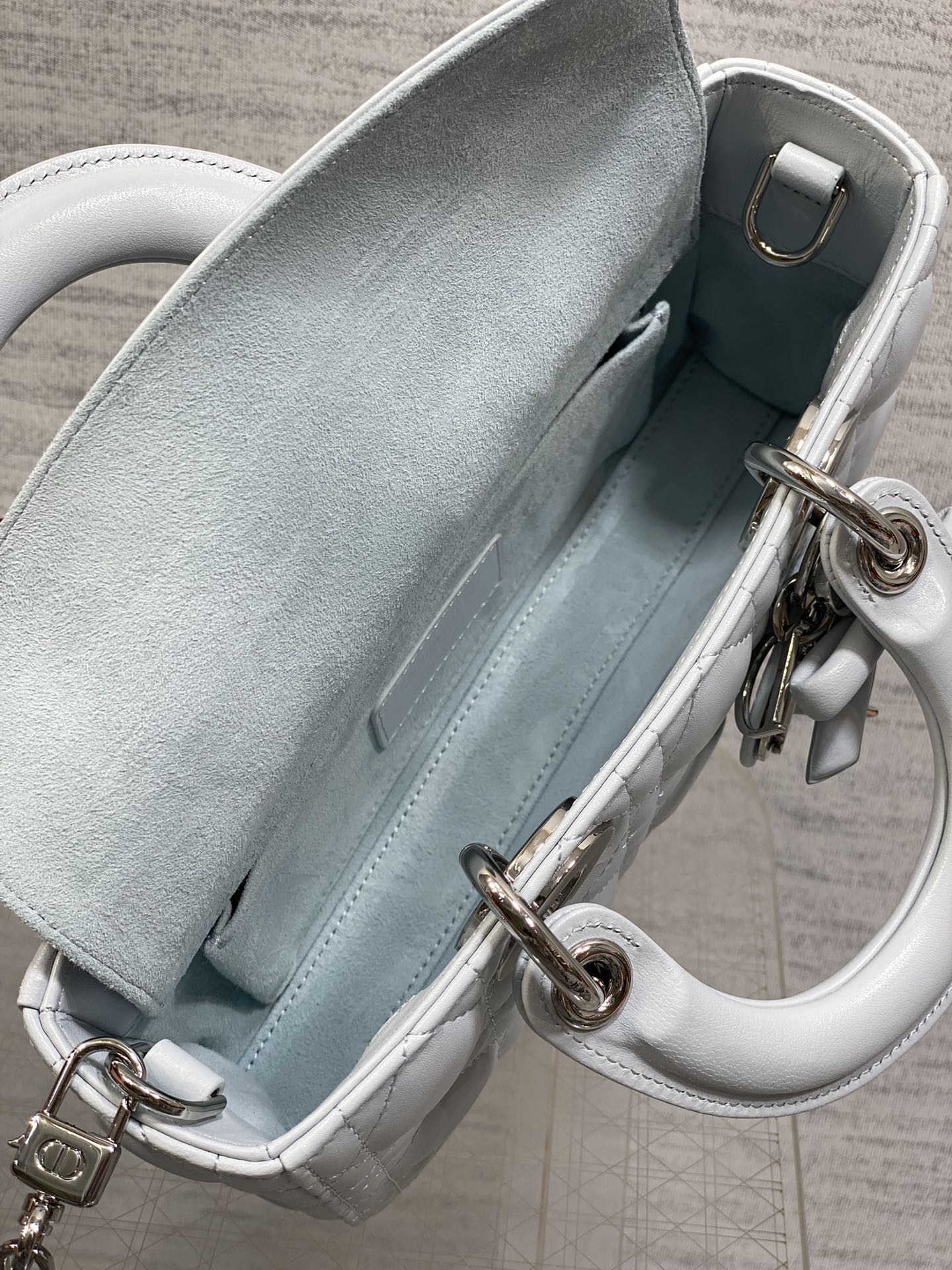 Dior 2026 Bow Lady D-Joy Glacier Blue Cannage Lambskin 286621