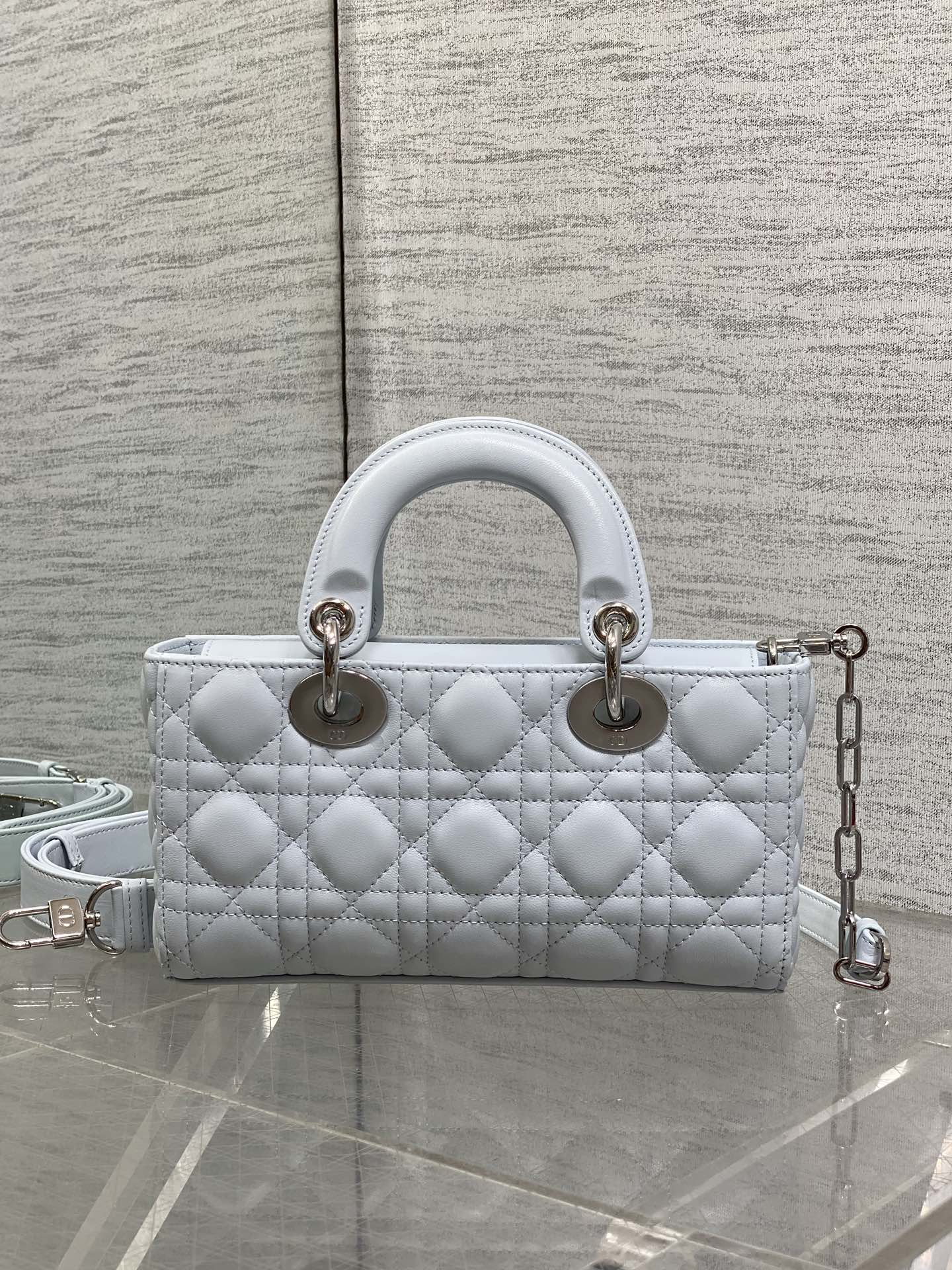 Dior 2026 Bow Lady D-Joy Glacier Blue Cannage Lambskin 286621