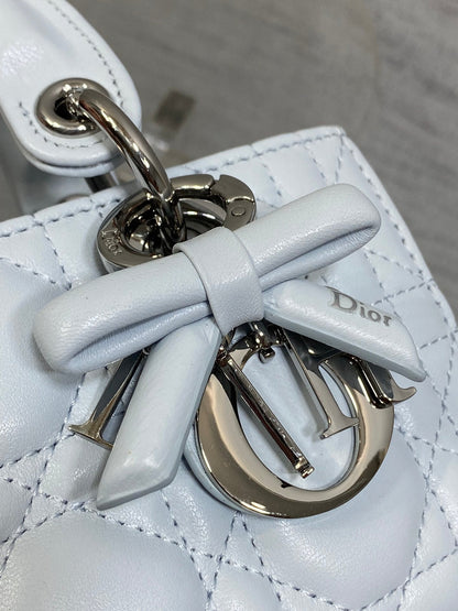 Dior 2026 Bow Lady D-Joy Glacier Blue Cannage Lambskin 286621