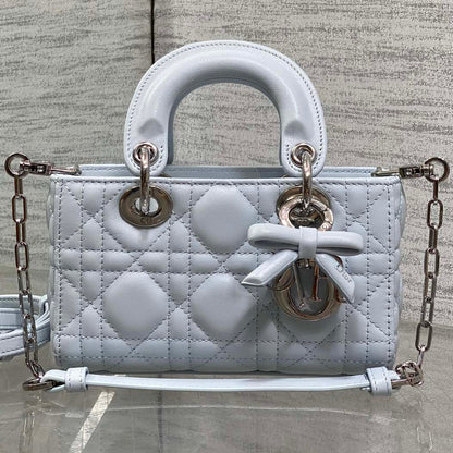 Dior 2026 Bow Lady D-Joy Glacier Blue Cannage Lambskin 286621