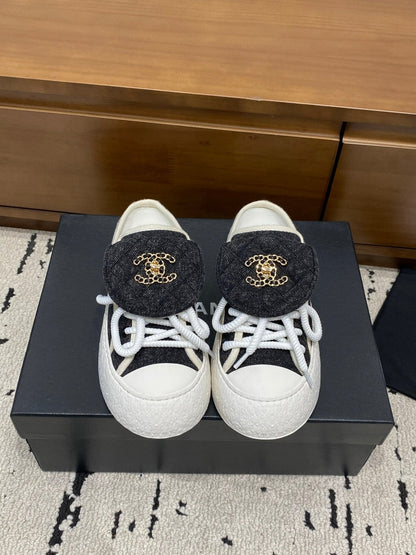 Chanel 2026 Platform Mule Sneakers Canvas Leather 790071