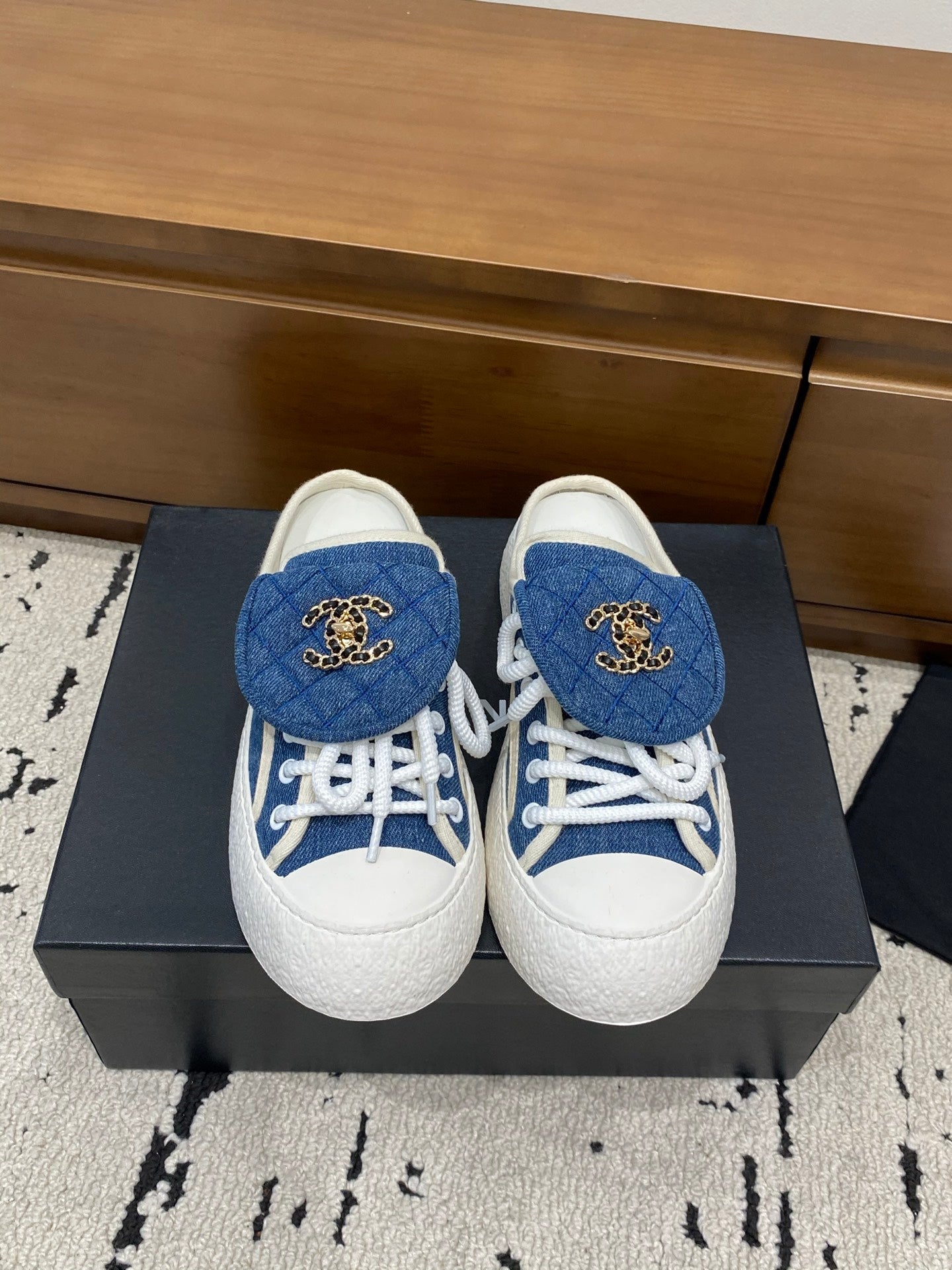 Chanel 2026 Platform Mule Sneakers Canvas Leather 790071
