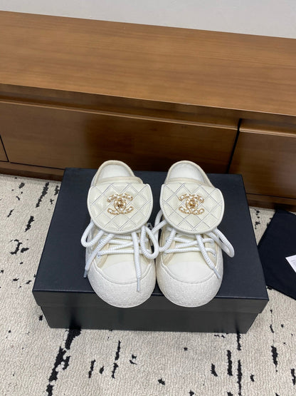 Chanel 2026 Platform Mule Sneakers Canvas Leather 790071