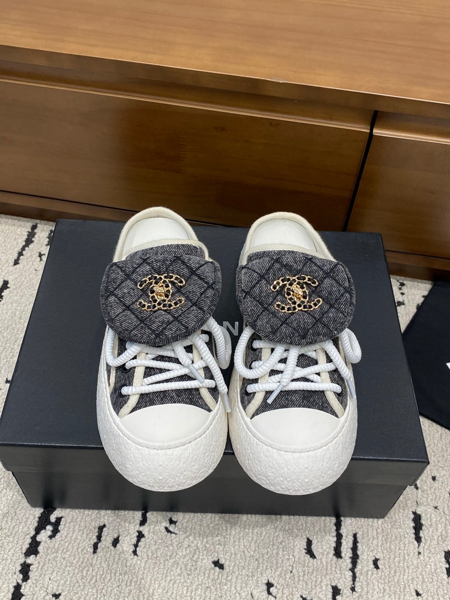 Chanel 2026 Platform Mule Sneakers Canvas Leather 790071