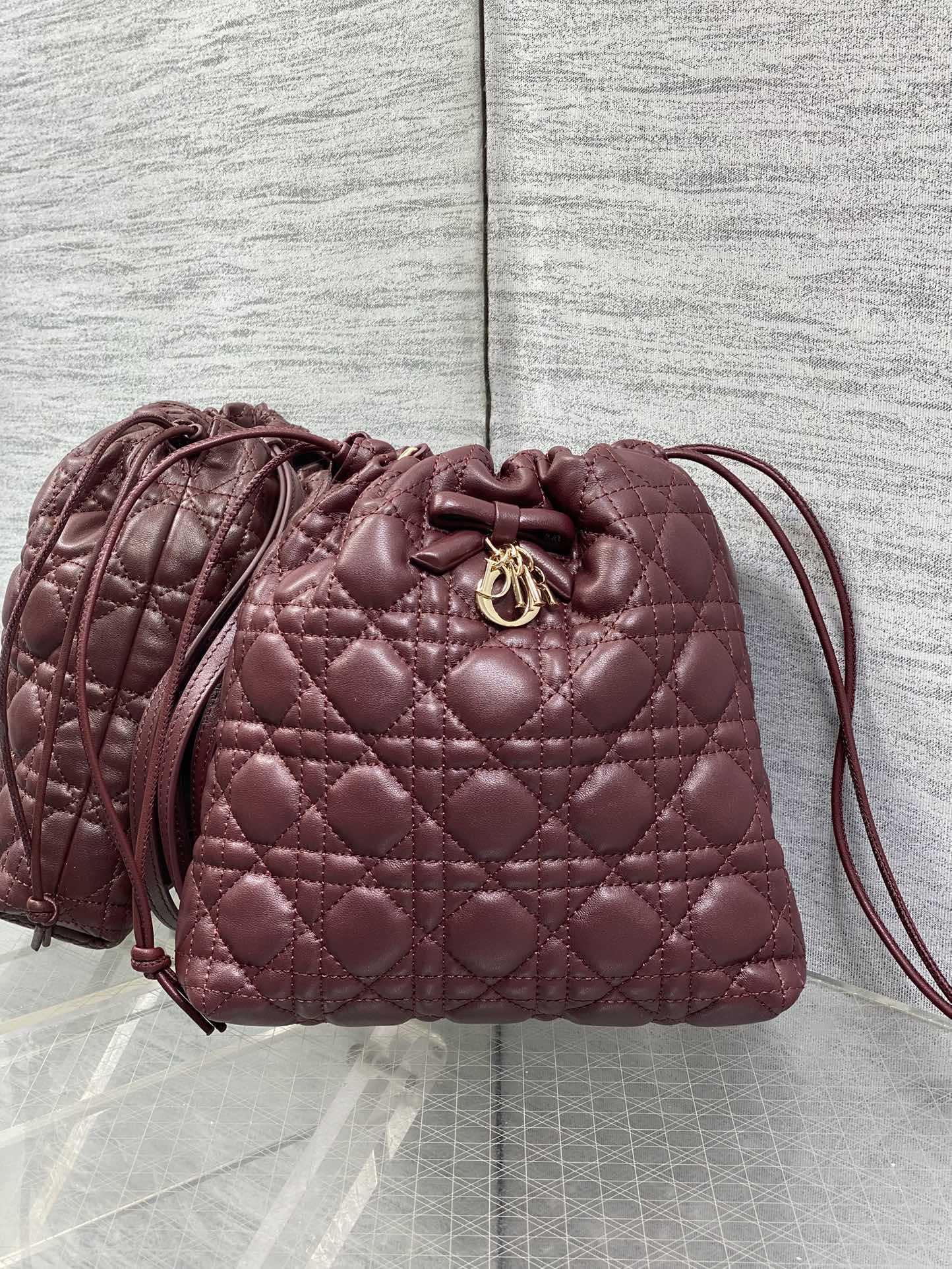 Dior 2026 Bow Adiorable Quilted Lucky Bag 22cm Cannage Lambskin
