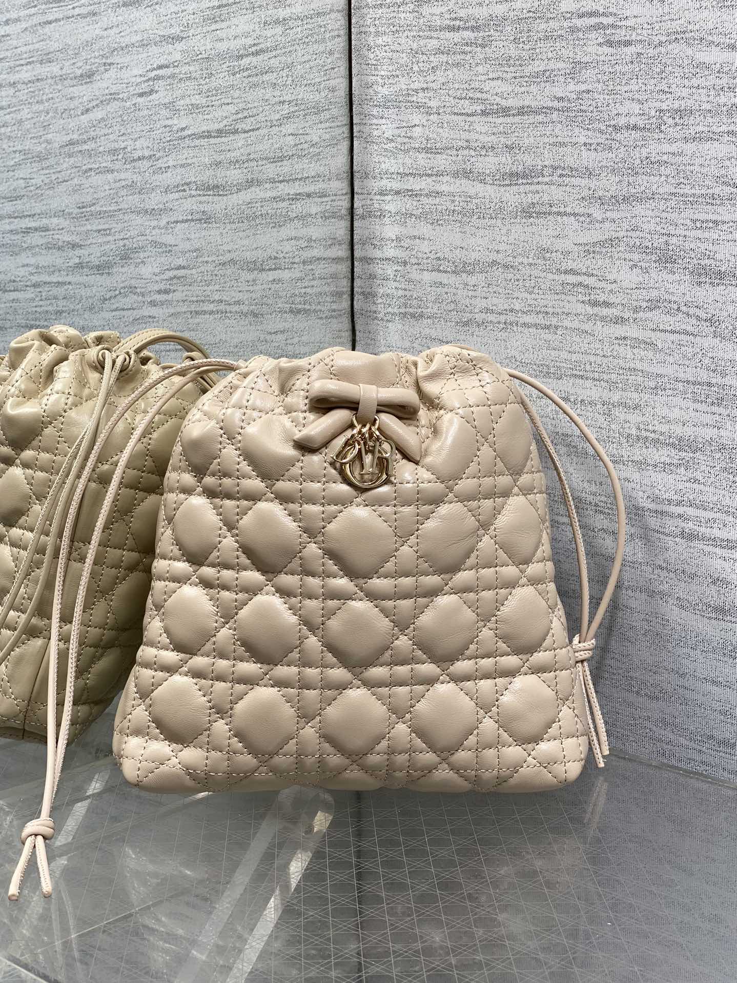 Dior 2026 Bow Adiorable Quilted Lucky Bag 22cm Cannage Lambskin