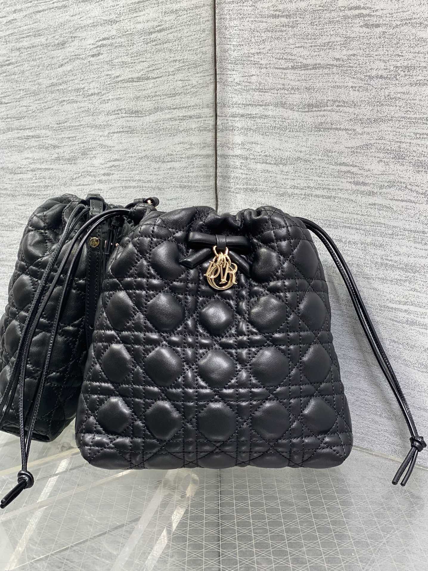 Dior 2026 Bow Adiorable Quilted Lucky Bag 22cm Cannage Lambskin