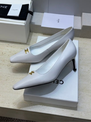 Celine 26 High-Heeled Sandals Triomphe Logo 65mm Leather 762639