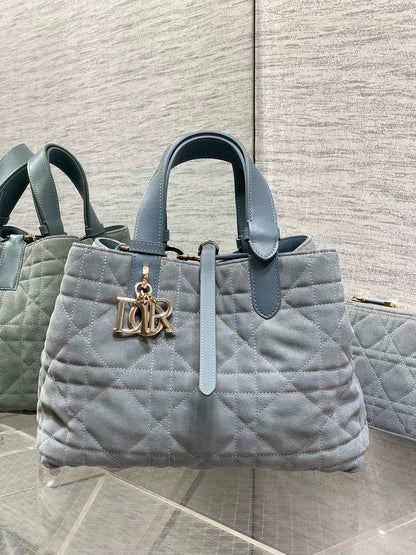 Dior 2026 Toujours Bag Blue Grey Suede Leather 286497