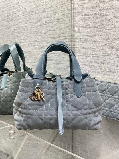 Dior 2026 Toujours Bag Blue Grey Suede Leather 286497