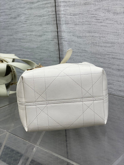 Dior 2026 Toujours Bag 18cm Black White Calfskin 286513