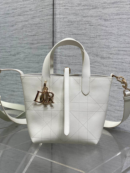 Dior 2026 Toujours Bag 18cm Black White Calfskin 286513