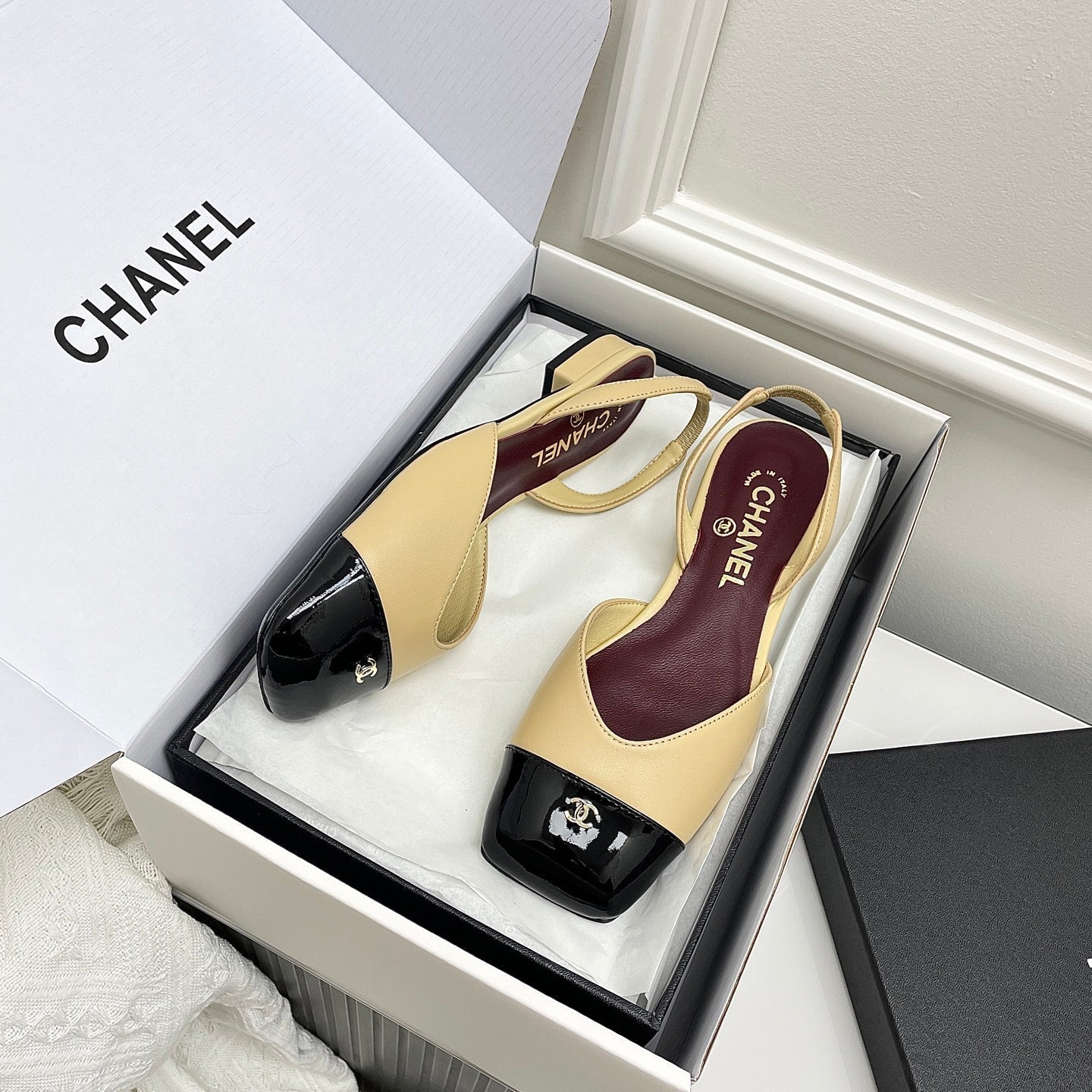 Chanel 2026 Square Toe Slingback Leather