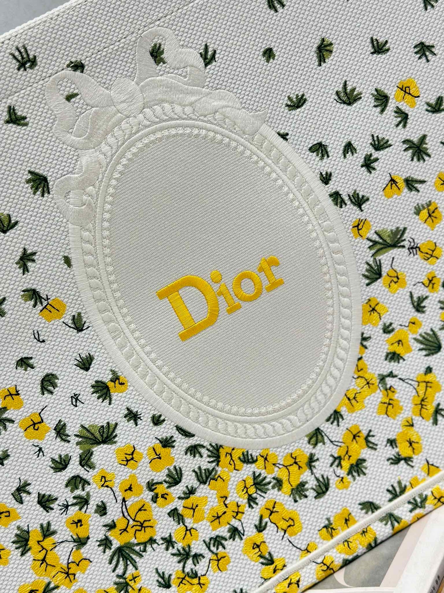 Dior 2026 Book Tote Bag With Buttercup Dior Embroidery Canvas
