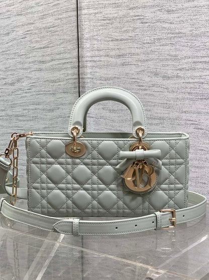 Dior 2026 Bow Lady D-Joy Lily Green Cannage Lambskin 286525