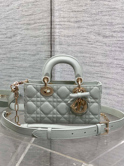 Dior 2026 Bow Lady D-Joy Lily Green Cannage Lambskin 286525