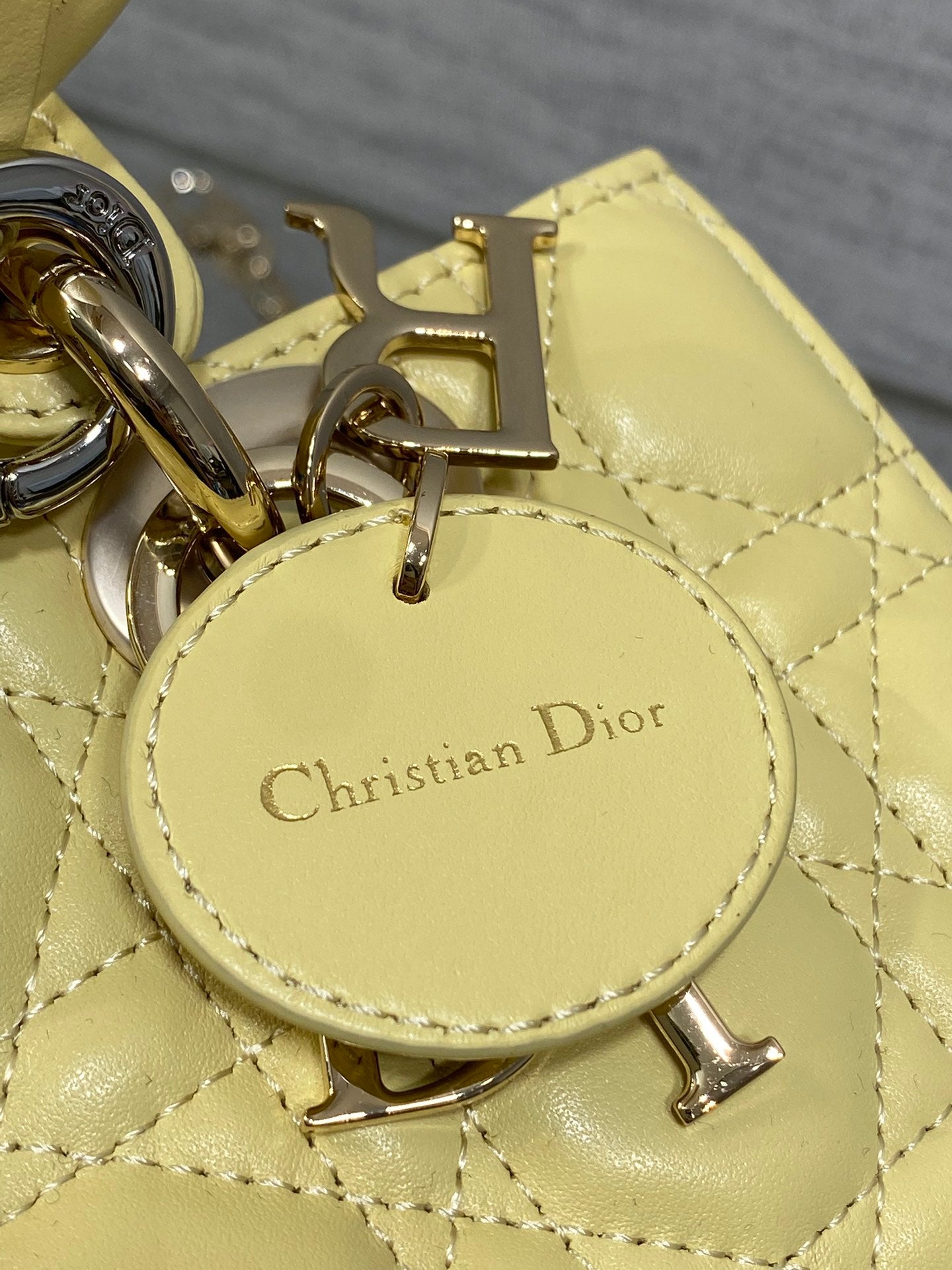 Dior 2026 Bow Lady D-Joy Yellow Cannage Lambskin With Light Gold 286555