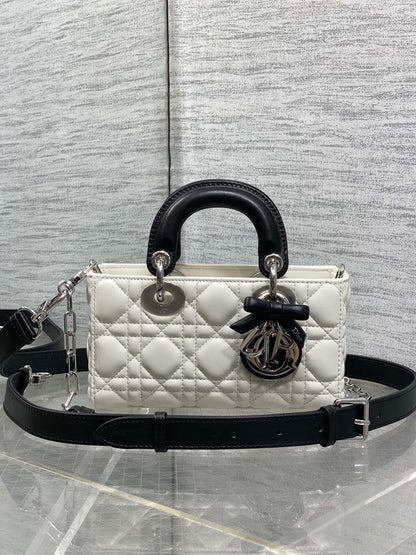 Dior 2026 Bow Lady D-Joy Black mix White Cannage Lambskin 286573