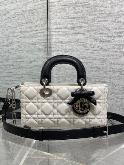 Dior 2026 Bow Lady D-Joy Black mix White Cannage Lambskin 286573