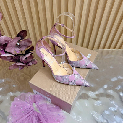 Christian Louboutin 2026 Slingback Pumps 100mm Silk Rhinestone 775986