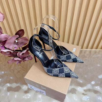 Christian Louboutin 2026 Slingback Pumps 100mm Silk Rhinestone 775986