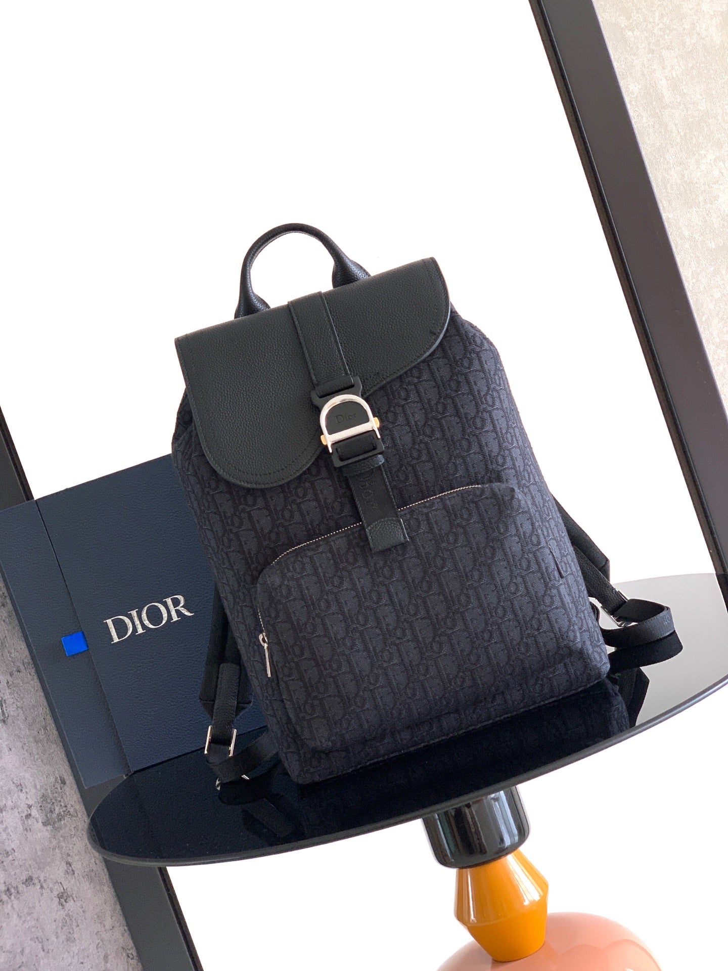 Dior 2026 Saddle Heritage Backpack With Flap 42cm Fabric Leather 355424