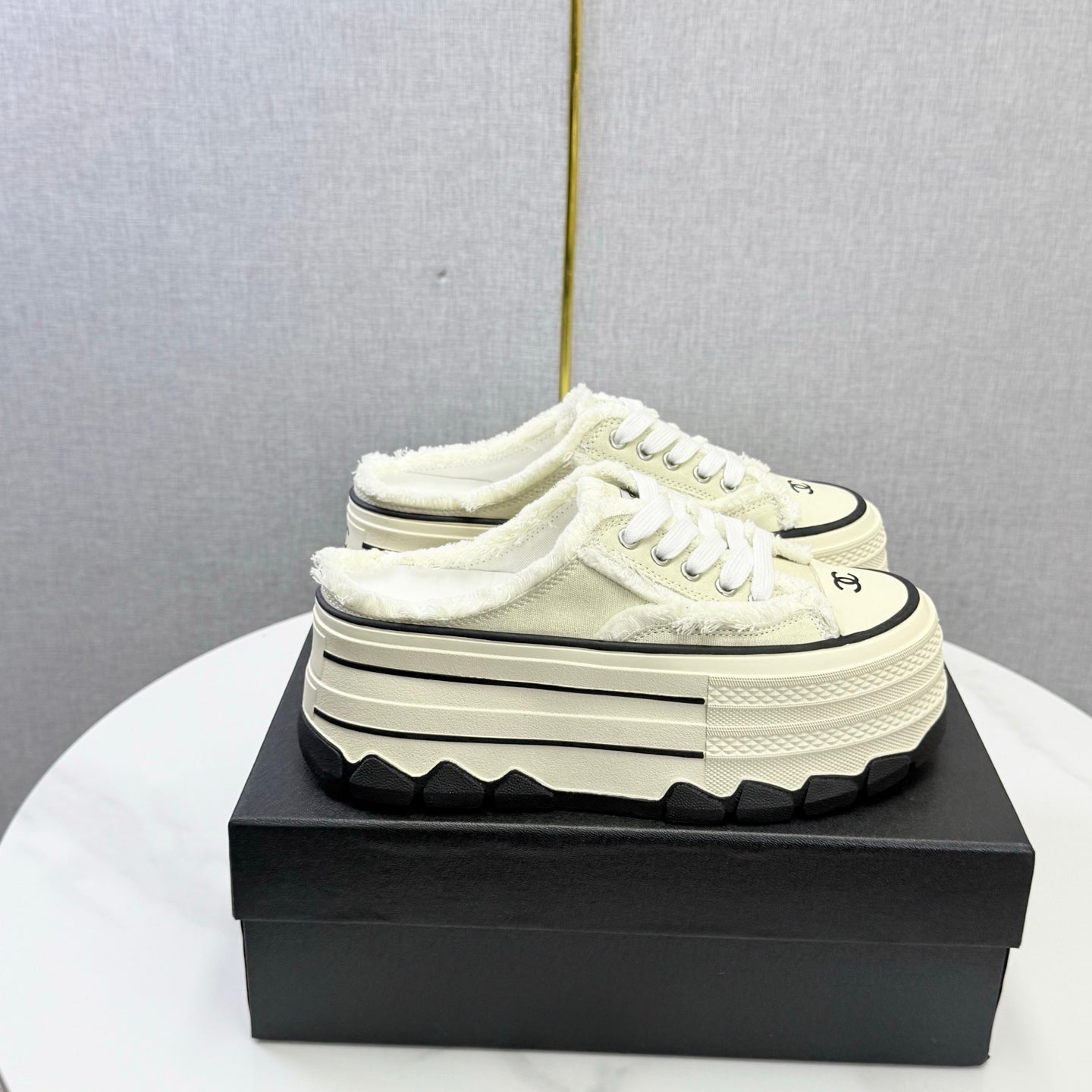 Chanel 2026 Flatform Mule Sneakers Canvas 801421