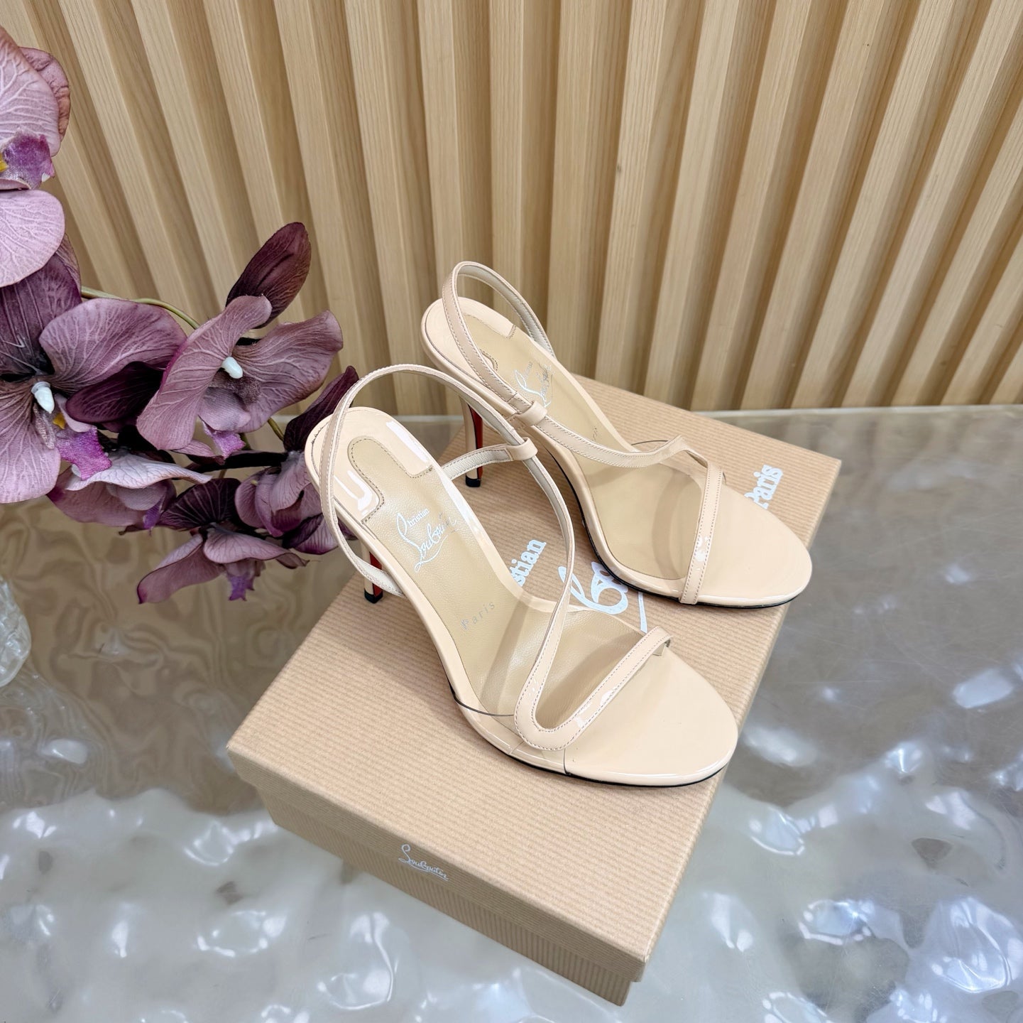 Christian Louboutin 2026 Rosa Z Slingback Sandals 100mm Patent Leather 776004