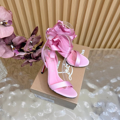 Christian Louboutin 2026 Cassia Lace Up Pumps 100mm Crepe Satin 775976