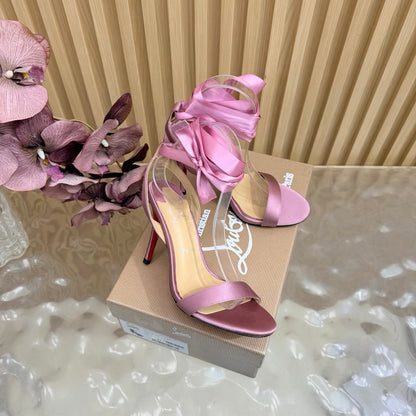Christian Louboutin 2026 Cassia Lace Up Pumps 100mm Crepe Satin 775976