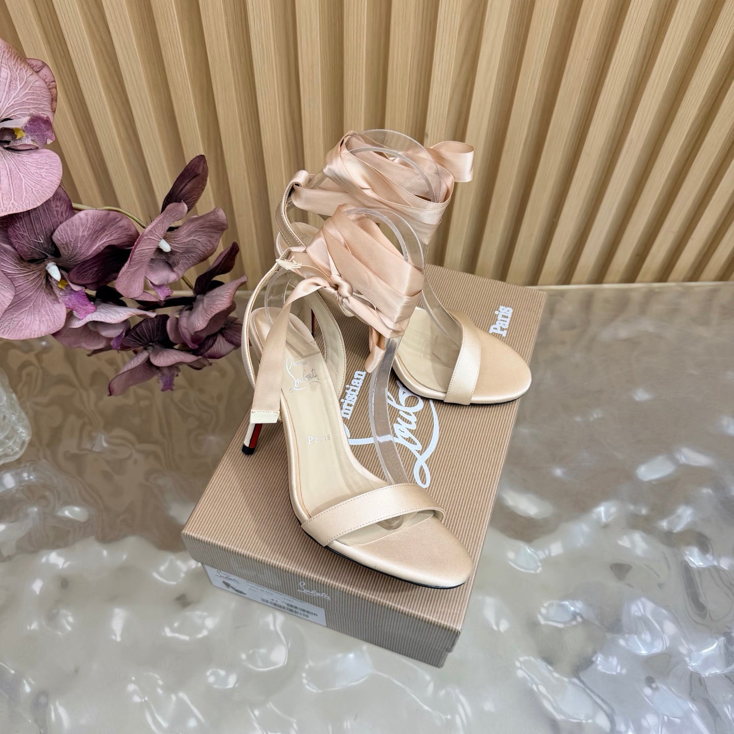 Christian Louboutin 2026 Cassia Lace Up Pumps 100mm Crepe Satin 775976