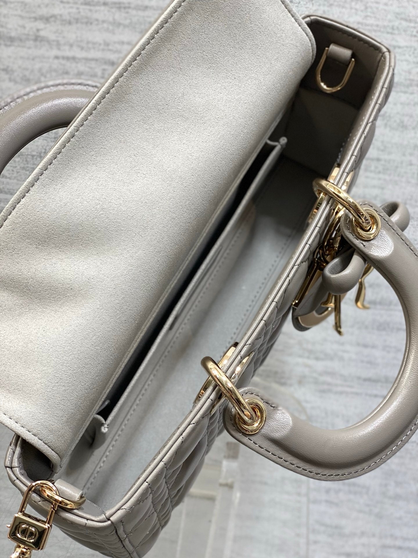Dior 2026 Bow Lady D-Joy Grey Cannage Lambskin 286461