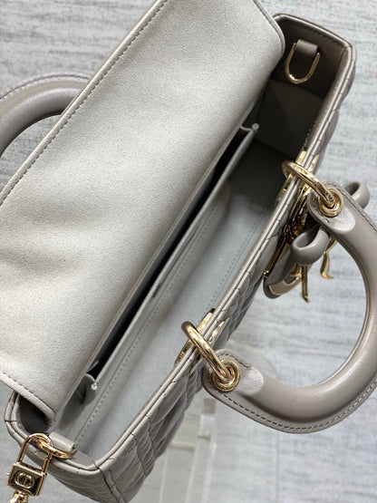 Dior 2026 Bow Lady D-Joy Grey Cannage Lambskin 286461