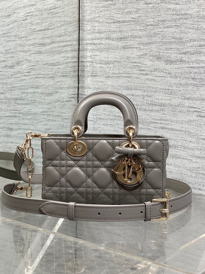 Dior 2026 Bow Lady D-Joy Grey Cannage Lambskin 286461