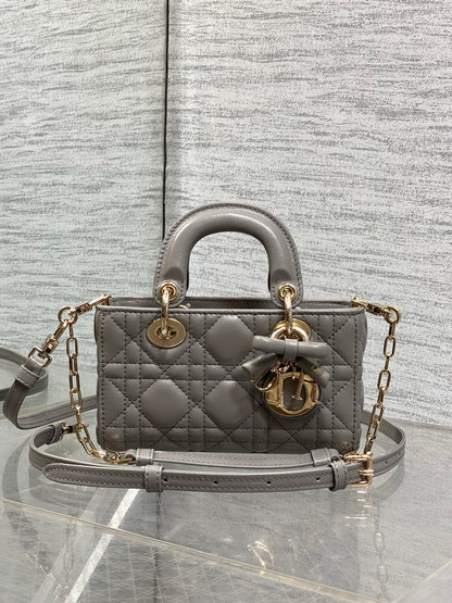 Dior 2026 Bow Lady D-Joy Grey Cannage Lambskin 286461