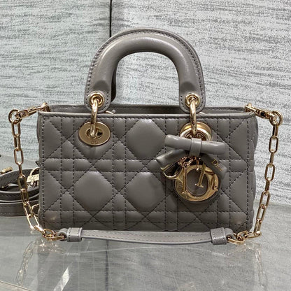 Dior 2026 Bow Lady D-Joy Grey Cannage Lambskin 286461