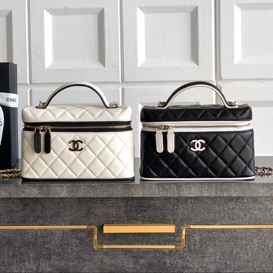 Chanel 2026 Panda Hidden Edition Small Box Bag 19.5cm Lambskin
