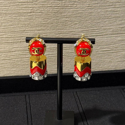 Chanel 2026 Enamel Button Double C Earrings