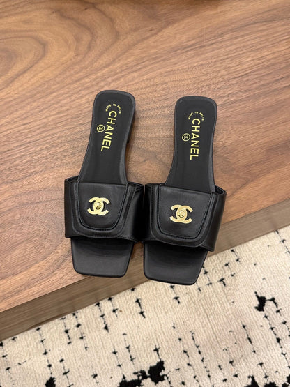 Chanel 2026 Double C Buckle Square Toe Slipper 857303