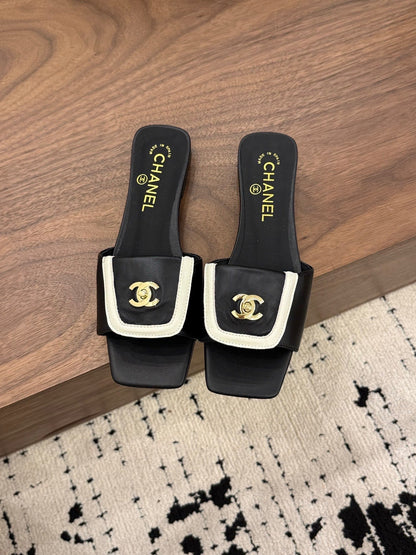 Chanel 2026 Double C Buckle Square Toe Slipper 857303
