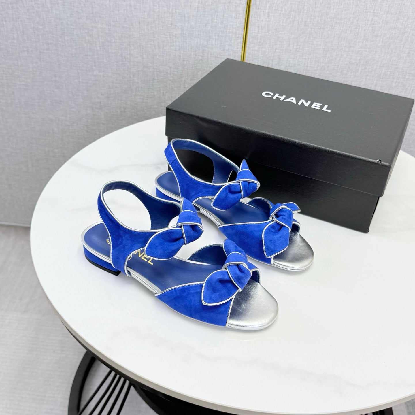 Chanel 2026 Slingback Sandals Bow Suede 801642