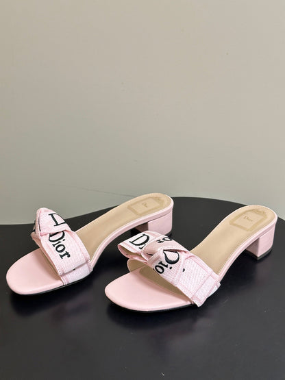 Dior 2026 J'Adior Classic Logo Webbing Bow Sandals 35mm Fabric Leather 846997