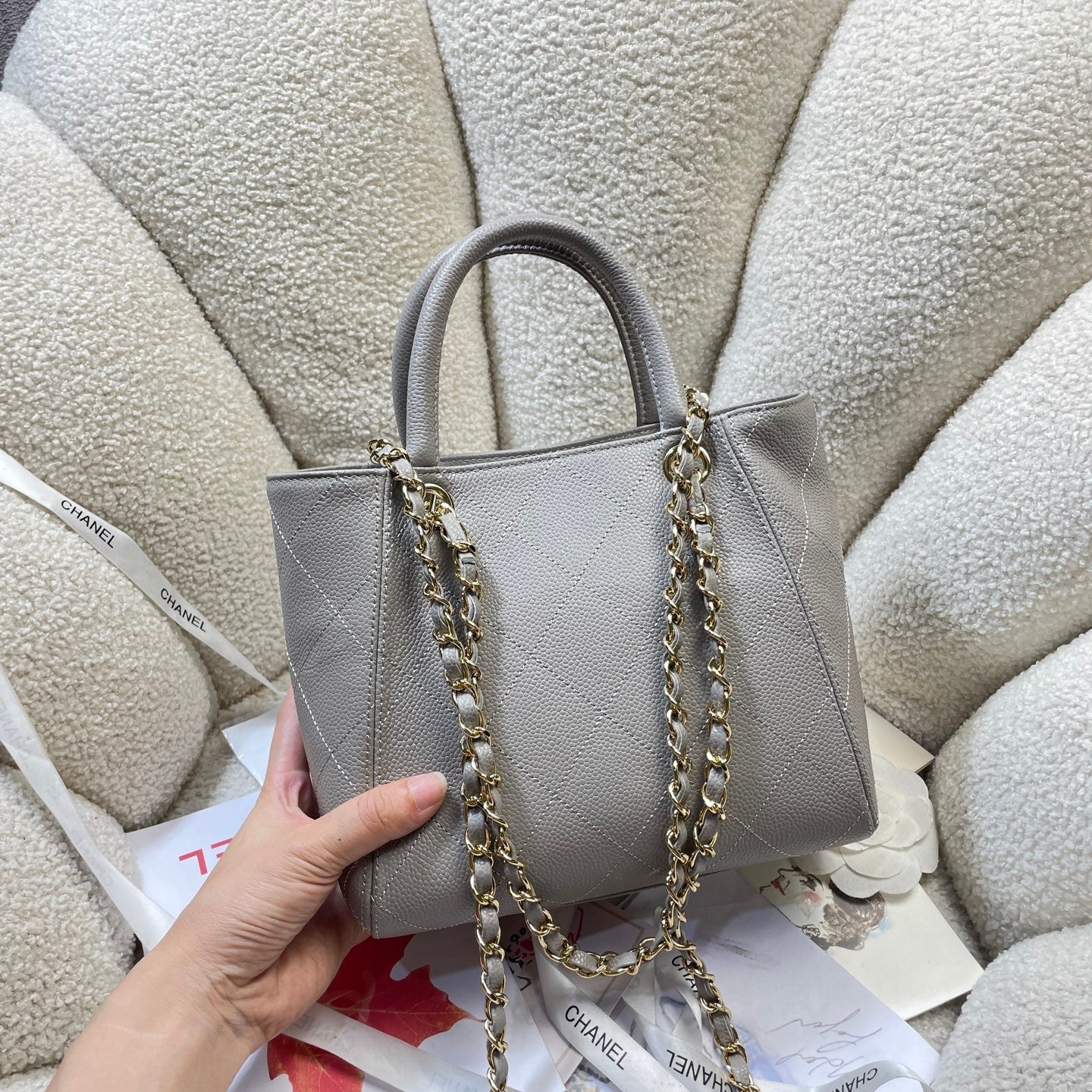 Chanel 2026 Shopping Bag 25cm Grained Calfskin Leather