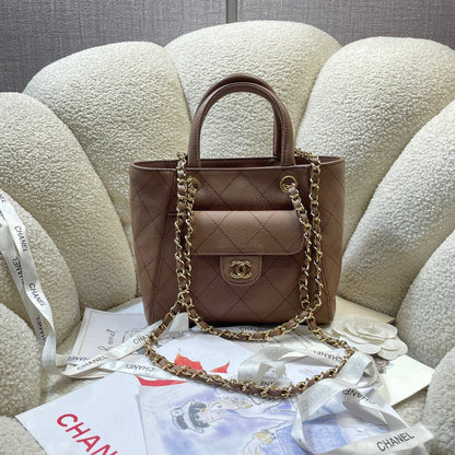 Chanel 2026 Shopping Bag 25cm Grained Calfskin Leather