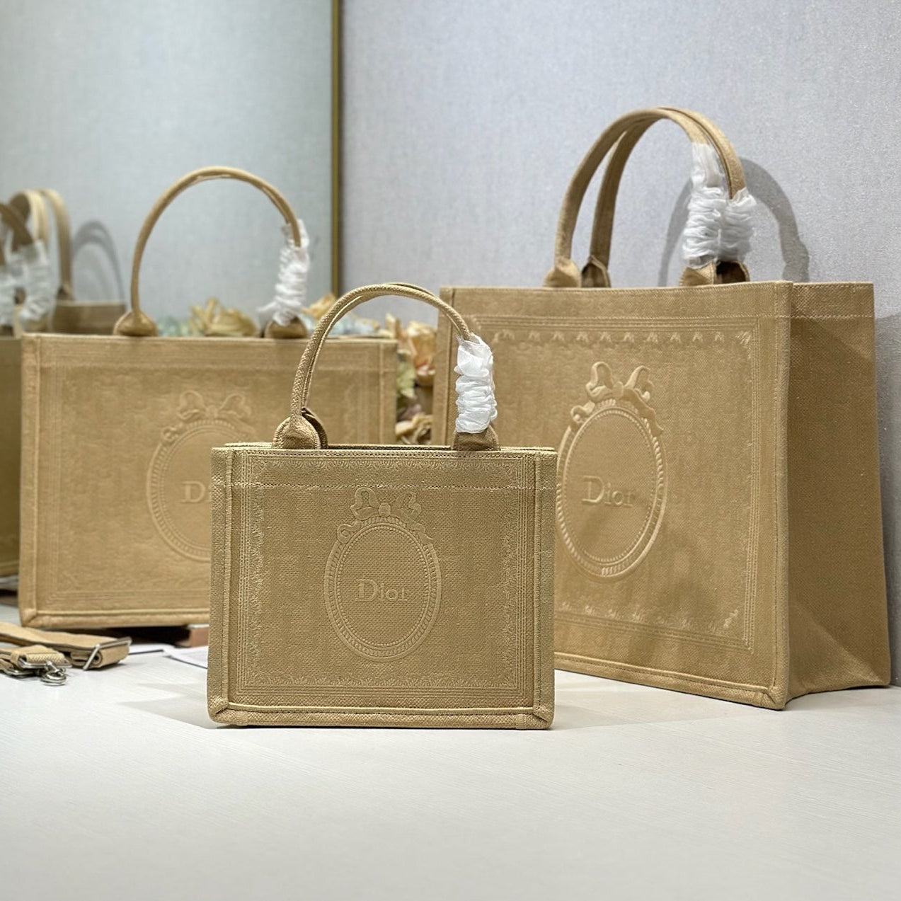 Dior 2026 Book Tote Bag With Médaillon Embroidery Beige Canvas 288466