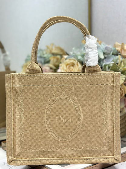 Dior 2026 Book Tote Bag With Médaillon Embroidery Beige Canvas 288466