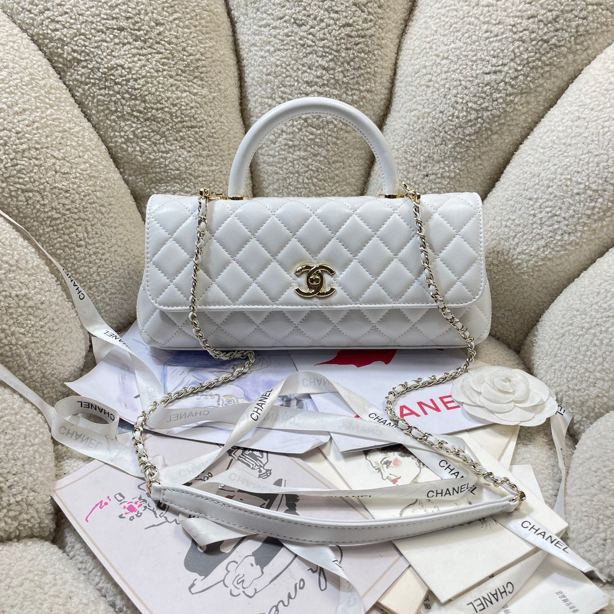 Chanel 2026 Coco Handle Bag 32cm Multicolor Calfskin